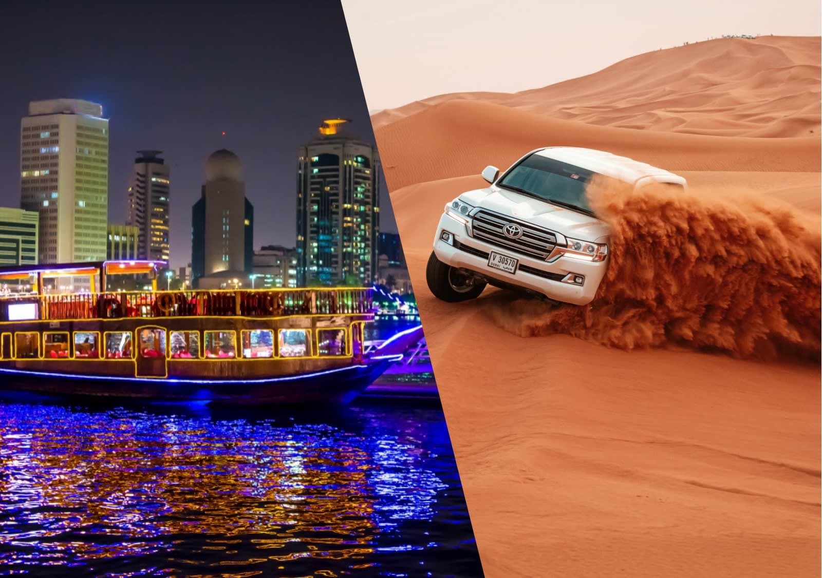 Combo: Desert Safari + Dhow Cruise Dinner (Save 30%)